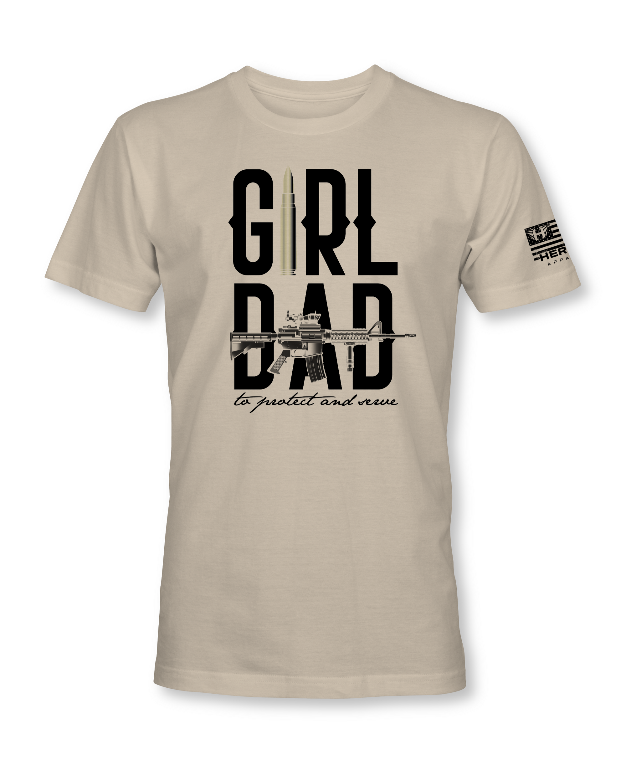 Girl Dad OG shirt - Girl Dad with bullet and AR gun